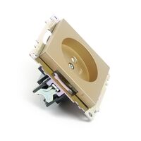 Розетка без заземления с защитными шторками Катрин (золото) / Stekker GLS10-7109-08