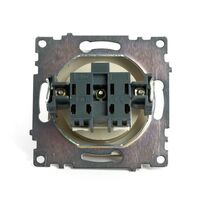 Розетка без заземления с защитными шторками Катрин (золото) / Stekker GLS10-7109-08