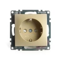 Розетка с заземлением и защитными шторками Катрин (золото) / Stekker GLS16-7110-08