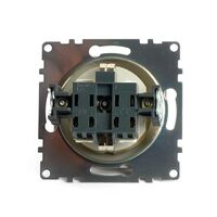 Розетка с заземлением и защитными шторками Катрин (золото) / Stekker GLS16-7110-08