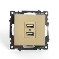 Розетка USB тип A Катрин (золото) / Stekker GLS10-7115-08