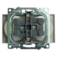 Розетка двойная без заземления с защитными шторками Катрин (графит) / Stekker GLS10-7113-06