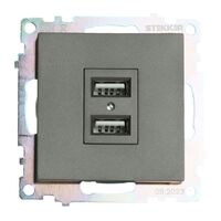 Розетка USB тип A Катрин (графит) / Stekker GLS10-7115-06