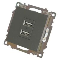 Розетка USB тип A Катрин (графит) / Stekker GLS10-7115-06