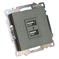 Розетка USB тип A Катрин (графит) / Stekker GLS10-7115-06