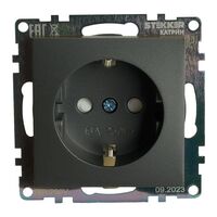 Розетка с заземлением и защитными шторками Катрин (графит) / Stekker GLS16-7110-06