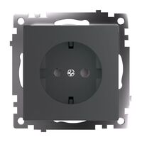 Розетка с заземлением и защитными шторками Катрин (графит) / Stekker GLS16-7110-06