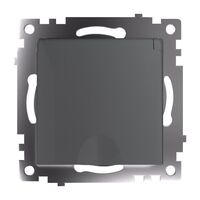 Розетка с заземлением, крышкой и защитными шторками Катрин (графит) / Stekker GLS16-7112-06