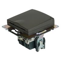 Розетка с заземлением, крышкой и защитными шторками Катрин (графит) / Stekker GLS16-7112-06