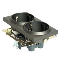 Розетка двойная с заземлением и защитными шторками Катрин (графит) / Stekker GLS16-7114-06