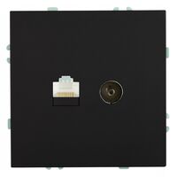 Розетка TV + RJ-45 Эмили (черный уголь) / Stekker RST00-5106-05