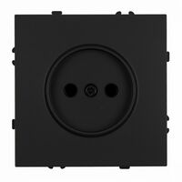 Розетка без заземления с защитными шторками Эмили (черный уголь) / Stekker RST10-5109-05