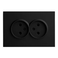 Розетка двойная без заземления с защитными шторками Эмили (черный уголь) / Stekker RST16-5116-05