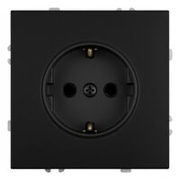 Розетка с заземлением и защитными шторками Эмили (черный уголь) / Stekker RST16-5110-05