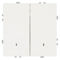 Выключатель двухклавишный с подсветкой Эмили (белый фарфор) / Stekker RSW10-5102-01