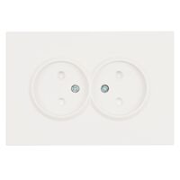 Розетка двойная без заземления с защитными шторками Эмили (белый фарфор) / Stekker RST16-5116-01