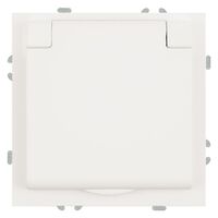 Розетка с заземлением, крышкой и защитными шторками Эмили (белый фарфор) / Stekker RST16-5112-01