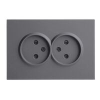 Розетка двойная без заземления с защитными шторками Эмили (платиново-серый) / Stekker RST16-5116-10