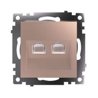Розетка компьютерная RJ-45 двойная Катрин (шампань) / Stekker GLS00-7109-02