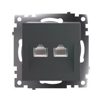 Розетка компьютерная RJ-45 двойная Катрин (графит) / Stekker GLS00-7109-06