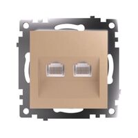 Розетка компьютерная RJ-45 двойная Катрин (золото) / Stekker GLS00-7109-08