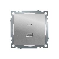 Розетка USB тип A+C Катрин (серебро) / Stekker GLS10-7116-03