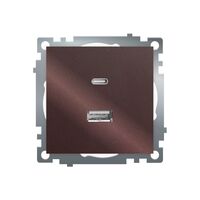 Розетка USB тип A+C Катрин (шоколад) / Stekker GLS10-7116-04