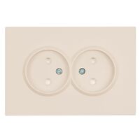Розетка двойная без заземления с защитными шторками Эмили (кашемир) / Stekker RST16-5116-08