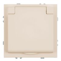 Розетка с заземлением, крышкой и защитными шторками Эмили (кашемир) / Stekker RST16-5112-08