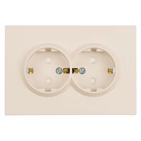 Розетка двойная с заземлением и защитными шторками Эмили (кашемир) / Stekker RST16-5114-08