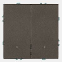 Выключатель двухклавишный с подсветкой Эмили (антрацит) / Stekker RSW10-5102-09