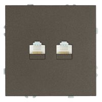 Розетка RJ-45 двойная Эмили (антрацит) / Stekker RST00-5111-09