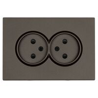 Розетка двойная без заземления с защитными шторками Эмили (антрацит) / Stekker RST10-5116-09