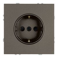Розетка с заземлением и защитными шторками Эмили (антрацит) / Stekker RST16-5110-09