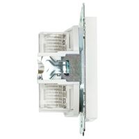 Розетка компьютерная RJ-45 двойная Катрин (белый) / STEKKER GLS00-7109-01