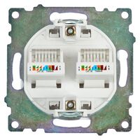 Розетка компьютерная RJ-45 двойная Катрин (белый) / STEKKER GLS00-7109-01