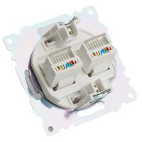 Розетка компьютерная RJ-45 двойная Катрин (белый) / STEKKER GLS00-7109-01