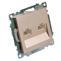 Розетка компьютерная RJ-45 двойная Катрин (шампань) / Stekker GLS00-7109-02