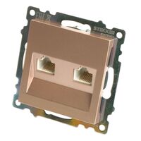 Розетка компьютерная RJ-45 двойная Катрин (шампань) / Stekker GLS00-7109-02