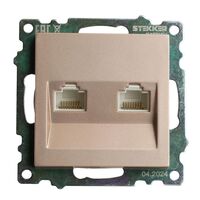 Розетка компьютерная RJ-45 двойная Катрин (шампань) / Stekker GLS00-7109-02