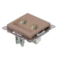 Розетка компьютерная RJ-45 двойная Катрин (шампань) / Stekker GLS00-7109-02