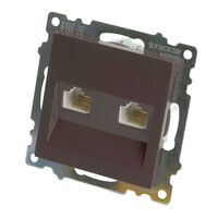 Розетка компьютерная RJ-45 двойная Катрин (шоколад) / Stekker GLS00-7109-04