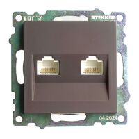 Розетка компьютерная RJ-45 двойная Катрин (шоколад) / Stekker GLS00-7109-04