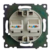 Розетка компьютерная RJ-45 двойная Катрин (шоколад) / Stekker GLS00-7109-04