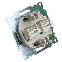 Розетка компьютерная RJ-45 двойная Катрин (шоколад) / Stekker GLS00-7109-04