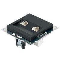 Розетка компьютерная RJ-45 двойная Катрин (черный) / Stekker GLS00-7109-05