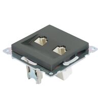 Розетка компьютерная RJ-45 двойная Катрин (графит) / Stekker GLS00-7109-06