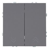 Выключатель двухклавишный самовозвратный Эмили (платиново-серый) / Stekker RSW10-5113-10