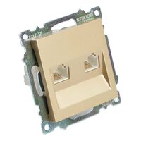 Розетка компьютерная RJ-45 двойная Катрин (золото) / Stekker GLS00-7109-08