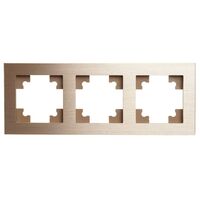 Рамка на 3 поста Катрин (шампань, Strong) / Stekker MFR00-7003-02